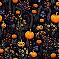 Pumpkins And Flowers