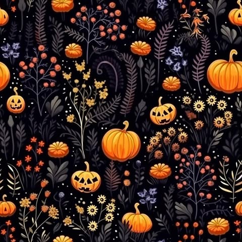Pumpkins And Flowers