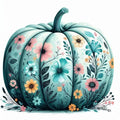 Pumpkins And Flowers