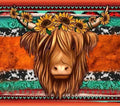 Brown Cow With Flowers