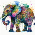 Elephant And Flowers