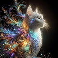 Colorful White Cat