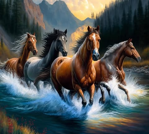 Horses In Water