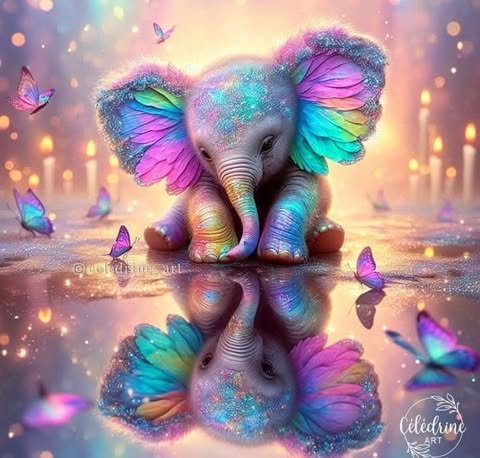 Elephant And Butterflies