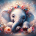 Elephant And Flowers