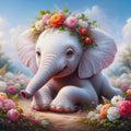 Elephant And Flowers