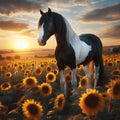 Horse And Sunflowers