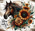 Horse And Sunflowers
