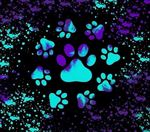 Blue And Purple Paws