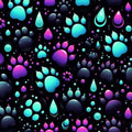 Blue And Purple Paws