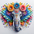 Elephant And Flowers