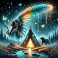 Native American And Bear