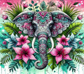 Elephant And Flowers