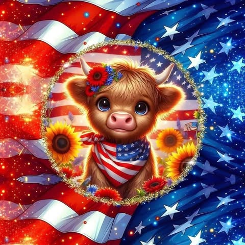 Cow With Flag
