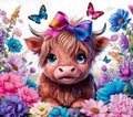 Brown Cow With Bow