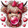 Brown Cow With Pink Bow