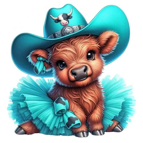 Cow In Blue Hat