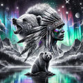 Native American And Bear
