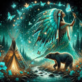 Native American And Bear