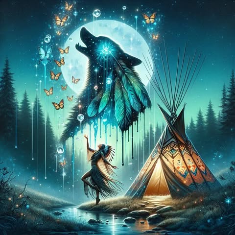 Native American And Bear