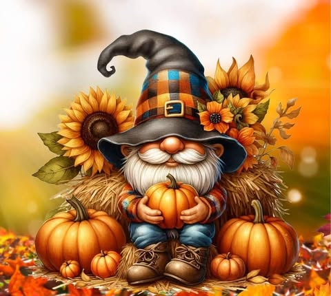 Gnome And Pumpkins