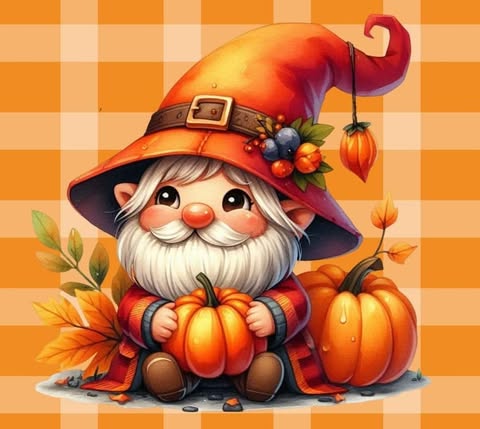 Gnome And Pumpkins
