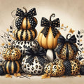 Pumpkins And Black Bows