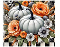 White Pumpkins And Flowers