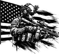 Flag And Army Man